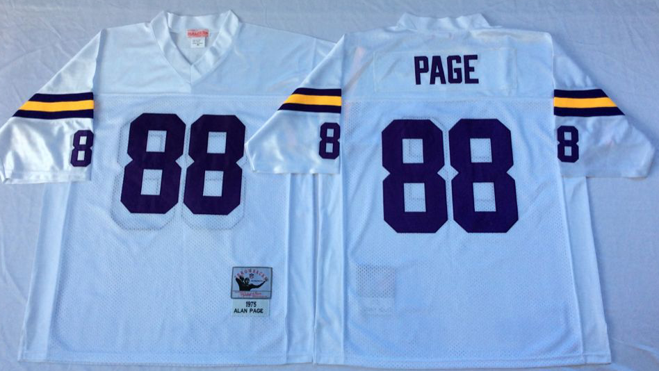 Men NFL Minnesota Vikings 88 Page white Mitchell Ness jerseys